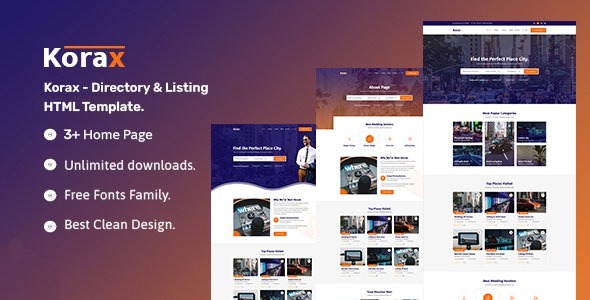 Korax- Directory & Listing HTML5 Template – 39679440