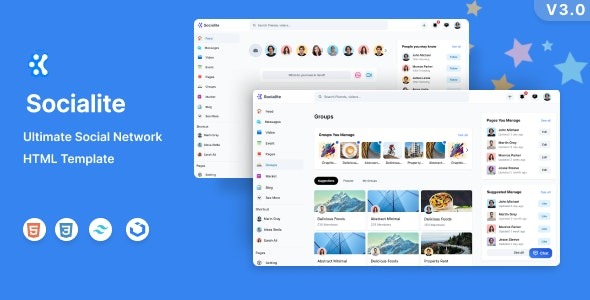 Socialite – Online Community HTML Template – 26345647