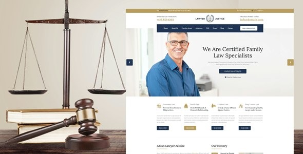 Lawyer & Justice – HTML Template – 16099543