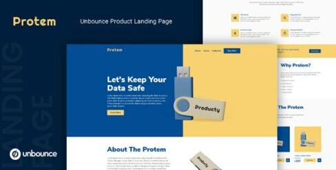 Protem — Unbounce Product Landing Page Template – 25031680