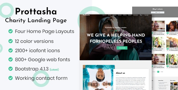 Prottasha – Bootstrap Charity Landing Page – 22668574
