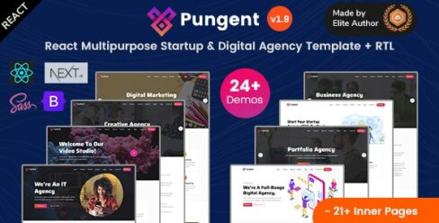 Pungent – React Multipurpose Startup & Digital Agency Template – 25983946