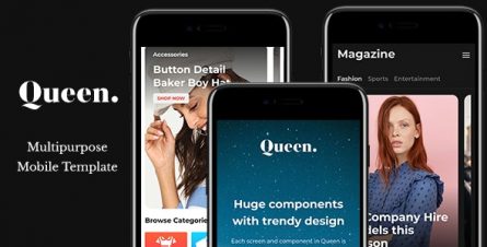 Queen - Multiconcept HTML Mobile App Template - 22634525