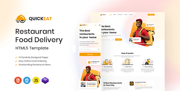 Quickeat - Restaurant & Food Delivery Template - 40288794