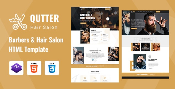 Qutter – Barbers & Hair Salons HTML Template – 38842522