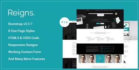 Reigns - Professional One Page HTML5 Templates - 18591829