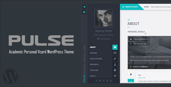 Resume / Vcard / Cv & Academic Portfolio – 13472101