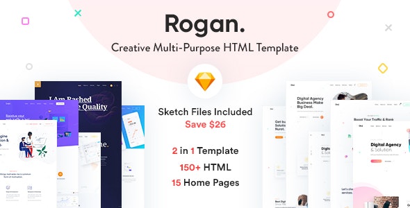 Rogan - Creative Multipurpose HTML + RTL template - 23376054