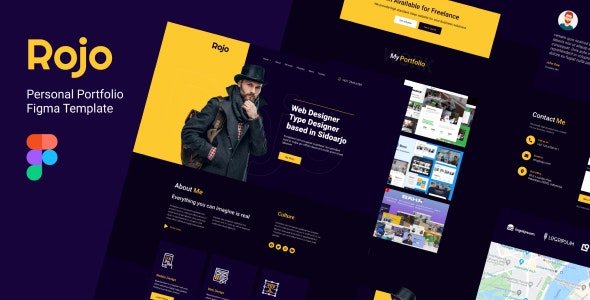 Rojo – Personal Portfolio Figma Template – 29661699