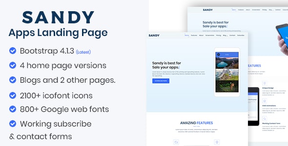SANDY - Apps Landing Page - 19655976
