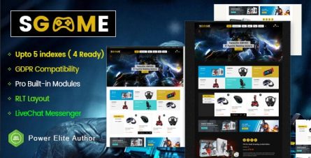 SGame - Responsive Accessories Store OpenCart Theme (Include 3 mobile layouts) - 25820374
