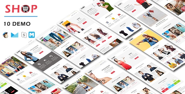 SHOP – Responsive Shopping Email Pack with Online StampReady & Mailchimp Builders – 19204861