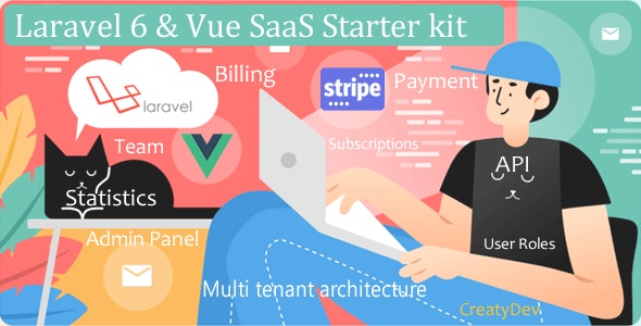 SaaSWeb, Laravel 6 & vue SaaS Starter kit - 24302103