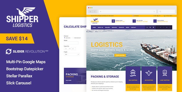 Shipper Logistic – Transportation HTML Template – 13783624