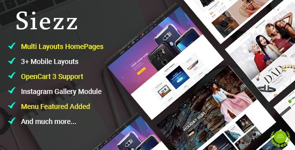 Siezz – Multi-purpose OpenCart 3 Theme ( Mobile Layouts Included) – 21274391
