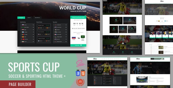 Sports Cup, Soccer & Sporting Html Theme with Bootstrap 4 + Page Builder – 7813921