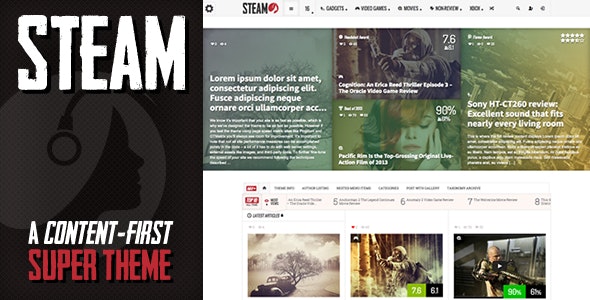 Steam - Responsive Retina Review Magazine Theme - 5734392