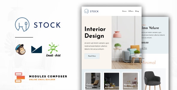Stock – E-Commerce Responsive Furniture and Interior design Email with Online Builder – 40073195
