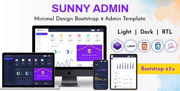 Sunny Bootstrap Admin Dashboard HTML Template – 28625034