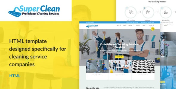 Super Clean – Cleaning Services HTML Template – 19947280