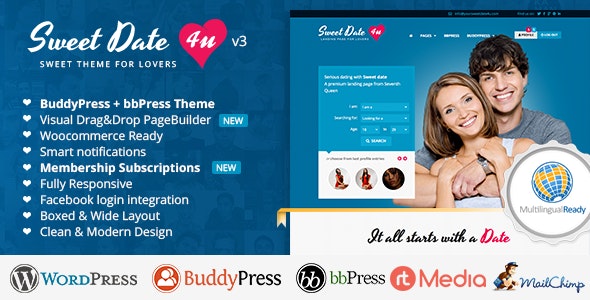 Sweet Date – More than a WordPress Dating Theme – 4994573