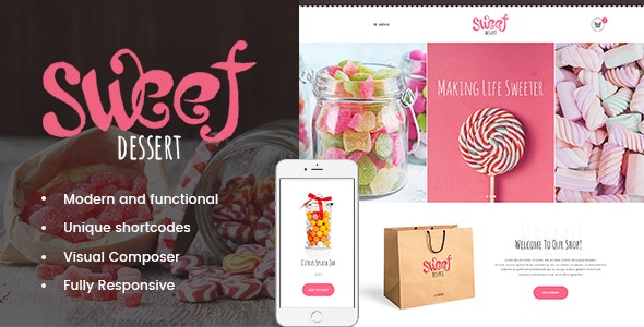 Sweet Dessert | Candy Shop & Cafe WordPress Theme – 19888037