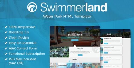 Swimmerland - Water Park HTML Template - 18872248