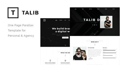 Talib - One Page Parallax Template for Personal & Agency - 21852868