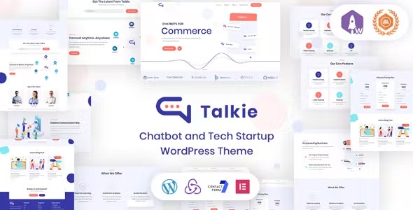 Talkie - Chatbot and Tech Startup WordPress Theme - 25429798