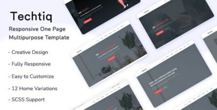 Techtiq - Responsive One Page Multipurpose Template - 19936265