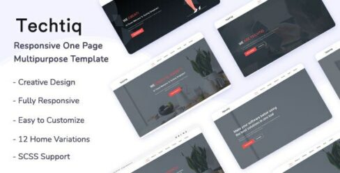 Techtiq – Responsive One Page Multipurpose Template – 19936265