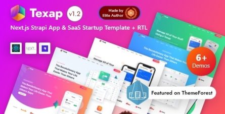 Texap - React Strapi App & SaaS Startup Template - 33042212