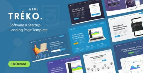 Treko – Startup and Software Landing Page template – 28200521