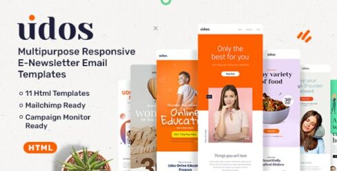 Udos – Multipurpose Responsive E-Newsletter Email Templates – 34158790