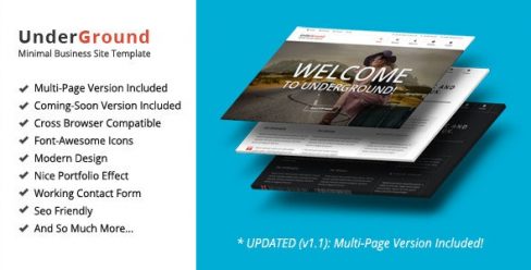 UnderGround – Minimal Onepage & Multipage Template – 5001071