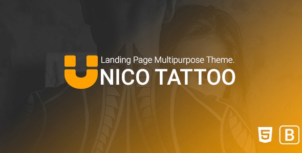 Unico tattoo – Multipurpose Responsive Bootstrap Landing page Template. – 20369344