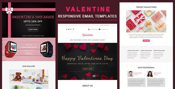 Valentine - Responsive Email Template With Online StampReady & Mailchimp Editors - 23132003