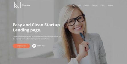 Vanessa - Easy Startup Landing Page Template - 25794117