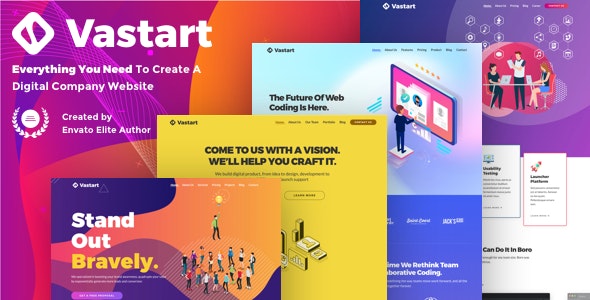 Vastart – Digital Company & Startup WordPress Theme – 24214655
