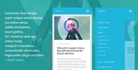 Vibrant - A Super Sharp WordPress Mobile Theme - 6743619