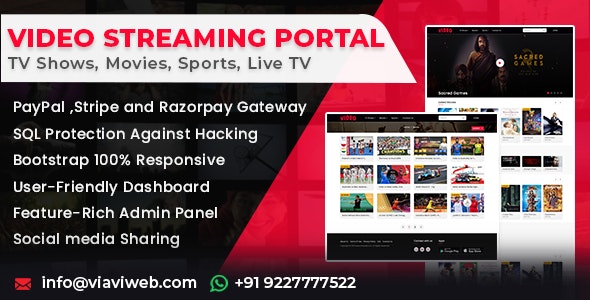 Video Streaming Portal (TV Shows, Movies, Sports, Videos Streaming, Live TV) – 25581885