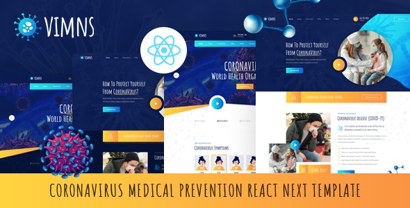 Vimns - React Next Coronavirus Medical Prevention Template - 26240719