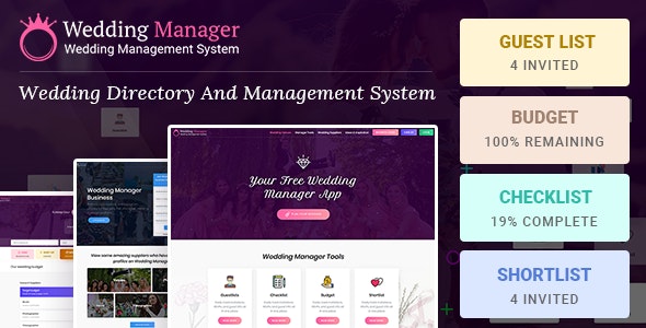 Wedding Manager : Manage Wedding Events and Vendor Listing Event Management WireFrame – 25174965