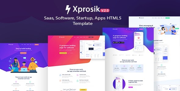 Xprosik – Saas & Software App Landing Page Template – 24990250