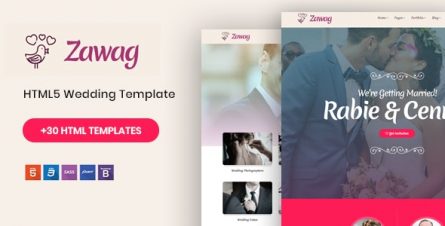 Zawag - Responsive HTML5 Wedding Template - 23182525