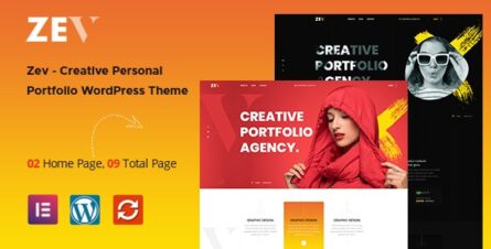 Zev – Creative Personal Portfolio WordPress Theme - 32538403