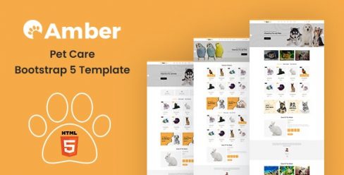 Amber – Pet Care Bootstrap 5 Template – 31619872