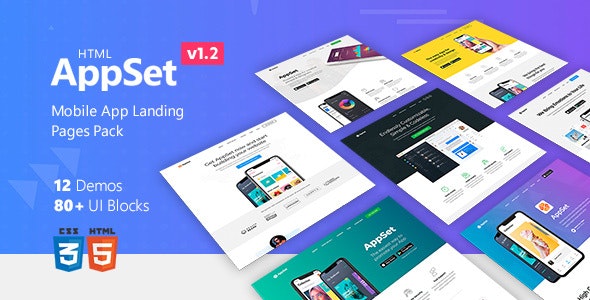 AppSet – App Landing Pages Pack – 22735113
