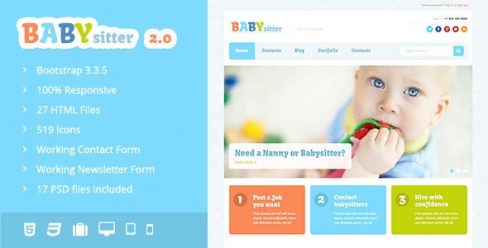 Babysitter – Responsive HTML Template – 4765302