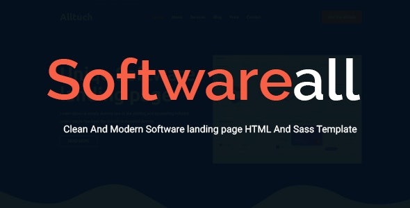 Softwareall – Software landing Page HTML And Sass Template – 21777489